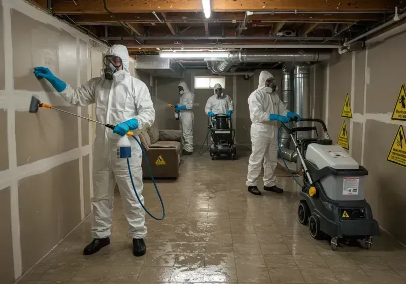 Basement Moisture Removal and Structural Drying process in Naranja, FL